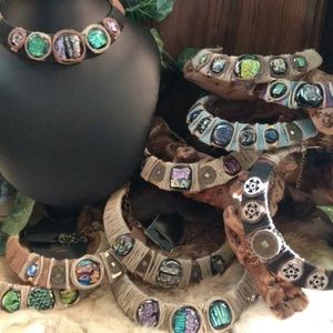 dichroic unique sale necklace hemp